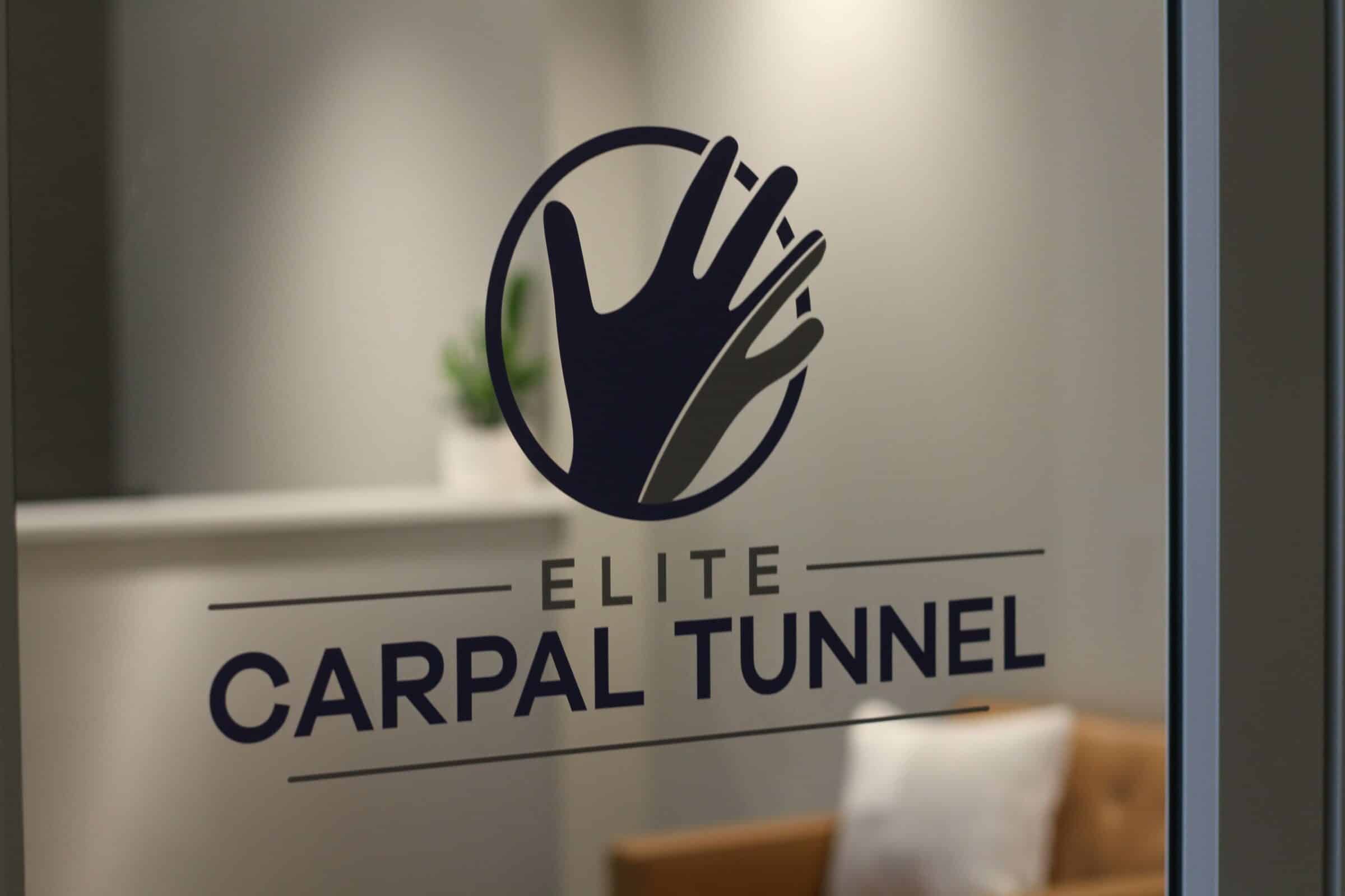 elite carpal tunnel logo on window